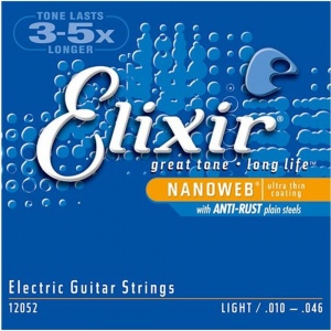Elixir 12052 NANOWEB струны для электрогитары Custom 10-46