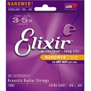 Elixir 11002 NANOWEB  струны для акустич. гит10-47