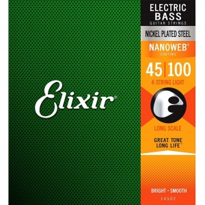 Elixir 14677 NANOWEB комплект струн для бас-гитары, Medium 45-105