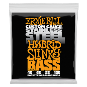 Ernie Ball 2843 Stainless Steel Hybrid Slinky Комплект струн для бас-гитары, 45-105, сталь