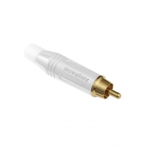 AMPHENOL ACPR-WHT разъем кабельный, RCA, цвет белый, покрытие контактов золото